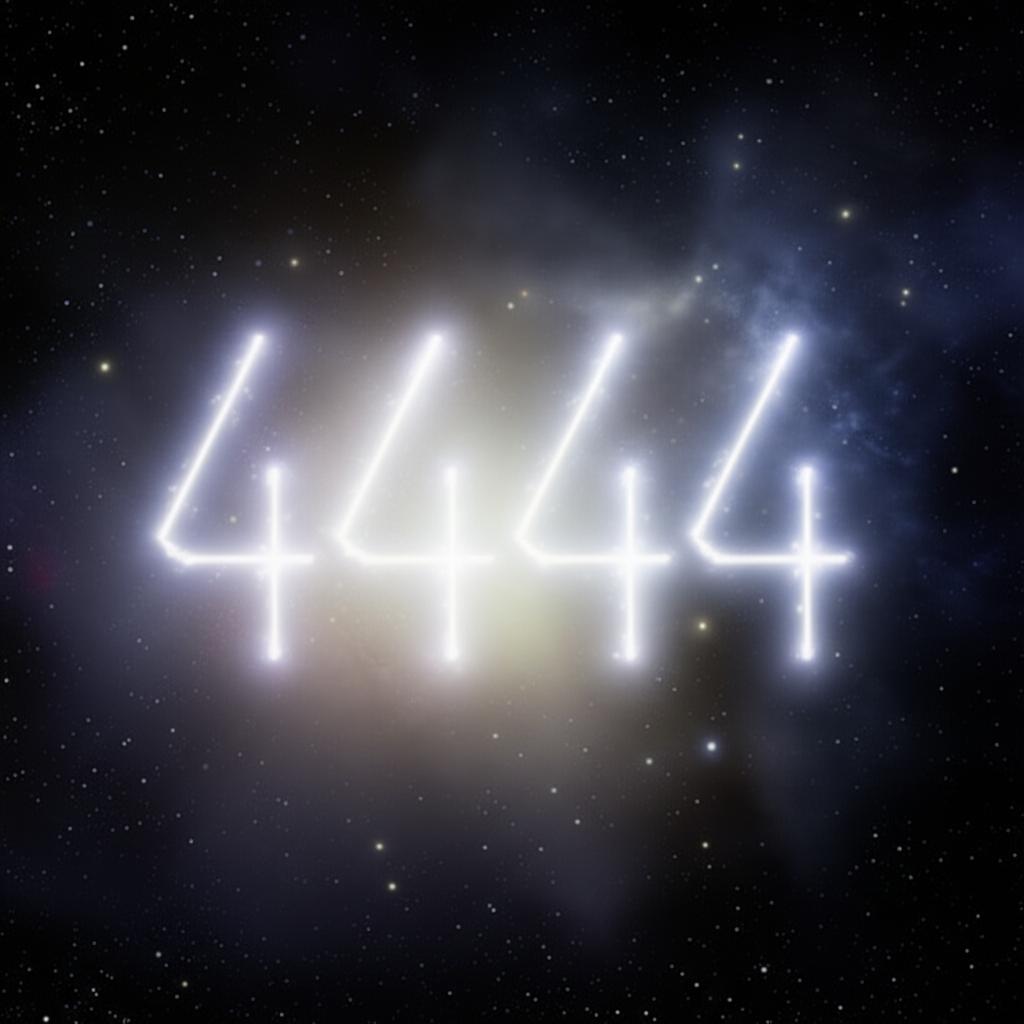 Ethereal cosmic '444' constellation, radiating protective and supportive light.